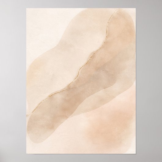 Minimalist Neutral Abstract Wall Art Poster – Beig (Voorkant)