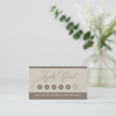 Minimalist Neutral Beige Beauty Loyalty Card (Staand voorkant)