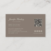 Minimalist Neutral Beige Beauty QR code Visitekaartje (Voorkant)