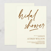 Minimalist Neutral Bridal Shower Invitation Kaart (Voorkant / Achterkant)