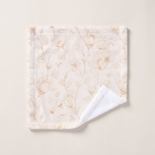 Minimalist Neutral Wildflower (Gant de toilette)