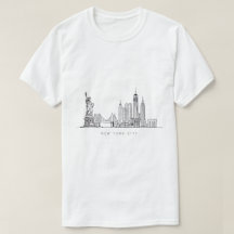 Minimalist New York City Skyline Line Art