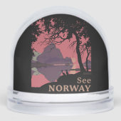 Minimalist Norway Sunset Poster - Mountain Fjord (Avant)