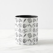 Minimalist Nurse Life Pattern Two-Tone Coffee Mug (Centre)