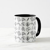 Minimalist Nurse Life Pattern Two-Tone Coffee Mug (Devant droit)