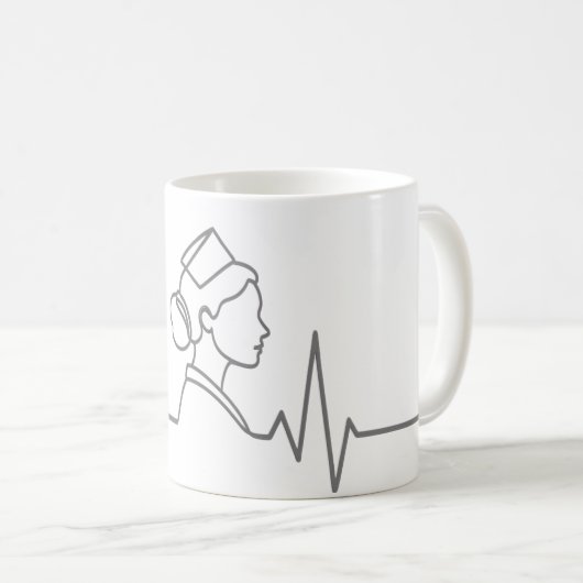 Minimalist Nurse Line Art Mug (Devant droit)
