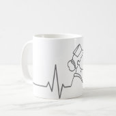 Minimalist Nurse Line Art Mug (Devant gauche)