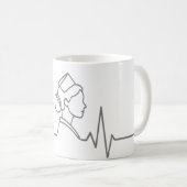 Minimalist Nurse Line Art Mug Koffiemok (Voorkant rechts)
