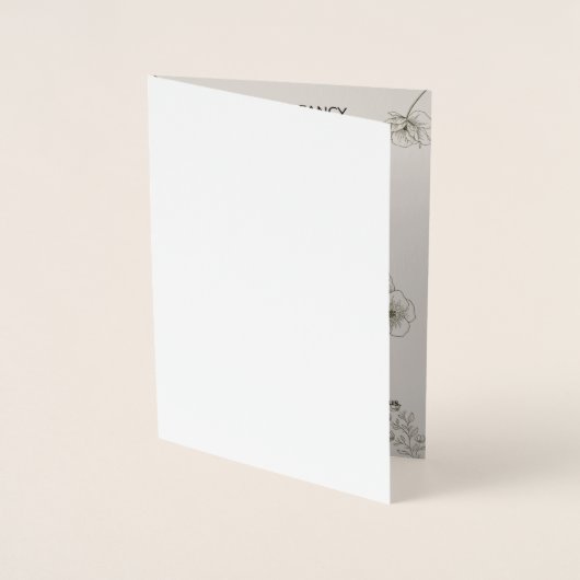 Minimalist Olive Green & Cream Wedding Invitation  Folie Kaarten (Voorkant)