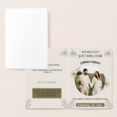 Minimalist Olive Green & Cream Wedding Invitation  Folie Kaarten (Display)