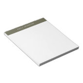 Minimalist Olive Green Elegant Monogram Notitieblok (Schuin)