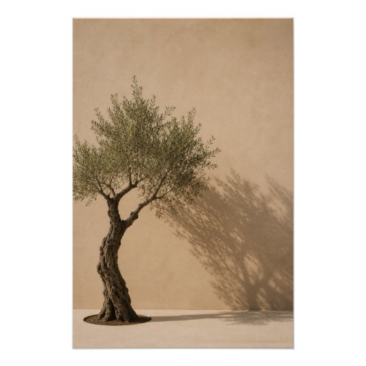 Minimalist Olive Tree Wall Art Poster (Devant)