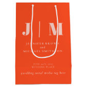 Minimalist Orange Pink Simple Gift Wedding Medium Cadeauzakje (Achterkant)