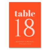 Minimalist Orange Pink Simple Wedding Seating Kaart (Achterkant)