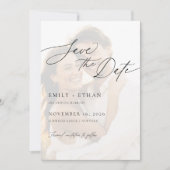 Minimalist Overlay Photo Digital Wedding Save The Date (Voorkant)