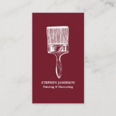 Minimalist Painter & Decorator Red White Visitekaartje (Voorkant)