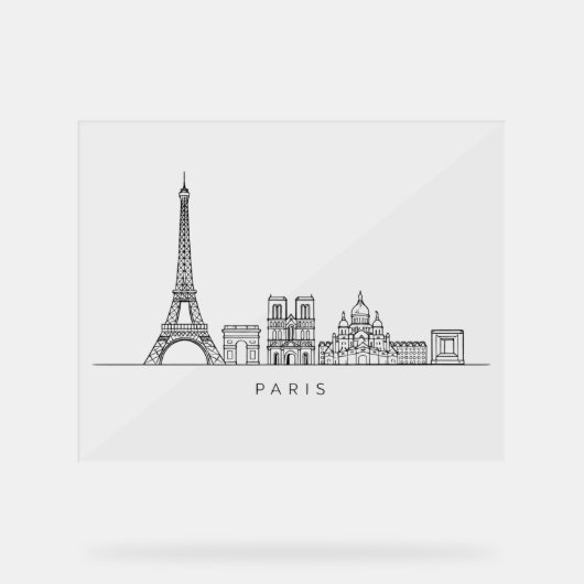 Minimalist Paris Skyline Line Art (Recto)