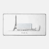 Minimalist Paris Skyline Line Art (Clavier et souris)