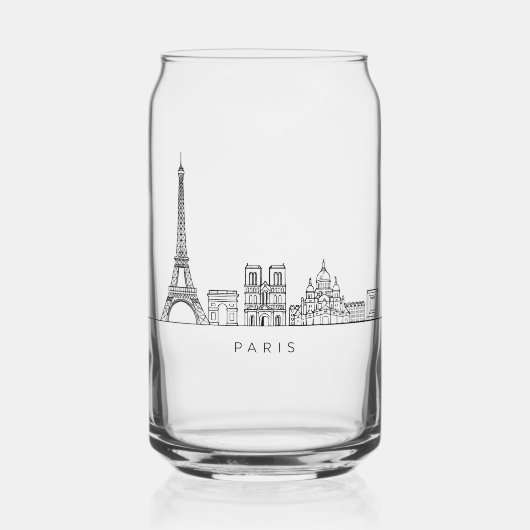 Minimalist Paris Skyline Line Art (Verso)