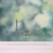 Minimalist Paris Skyline Line Art Acryl Bord (Neutraal)