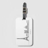 Minimalist Paris Skyline Line Art Bagagelabel (Voorkant (verticaal))