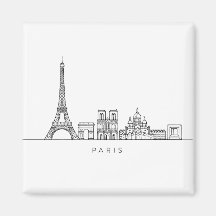 Minimalist Paris Skyline Line Art