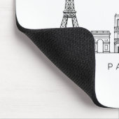 Minimalist Paris Skyline Line Art Muismat (Hoek)