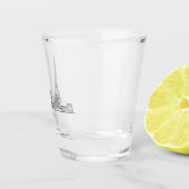 Minimalist Paris Skyline Line Art Shot Glas (Rechts)