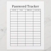 Minimalist Password Tracker  Flyer (Voorkant)