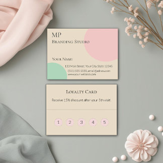Minimalist Pastel Branding Design Klantenkaartje