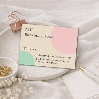Minimalist Pastel Branding Design Visitekaartje