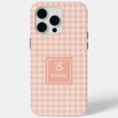 Minimalist Pastel Coral iPhone Case Name Monogram (Achterkant)