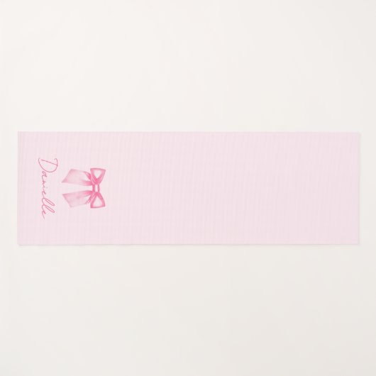Minimalist Pastel Pink Bow Exercise Yogamat (Voorkant (horizontaal))