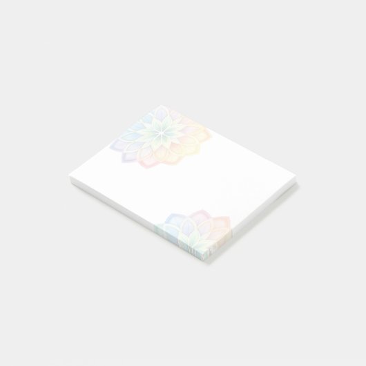 Minimalist Pastel Rainbow Floral Post-it® Notes (Schuin)