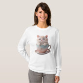 "Minimalist Paw Print Cat T-Shirt – Trendy Aesthet (Devant entier)