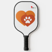 Minimalist Paw Print Heart Pickleball Paddle | Pet (Voorkant)