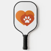 Minimalist Paw Print Heart Pickleball Paddle | Pet (Achterkant)