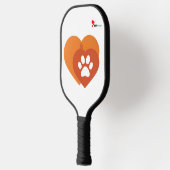 Minimalist Paw Print Heart Pickleball Paddle | Pet (Links)