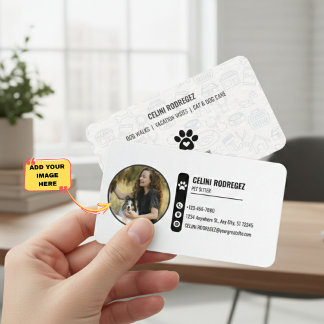 Minimalist Paw Print Pet Sitting Business Card  Visitekaartje
