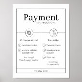 Minimalist Payment Instructions Poster Wall Sign (Devant)