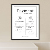 Minimalist Payment Instructions Poster Wall Sign