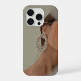 Minimalist Pearl Hoop Earring Art Phone Case 