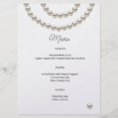 Minimalist Pearl Wedding Menu (Voorkant)