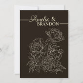 Minimalist Peony Wedding Invitation Elegant (Dos)