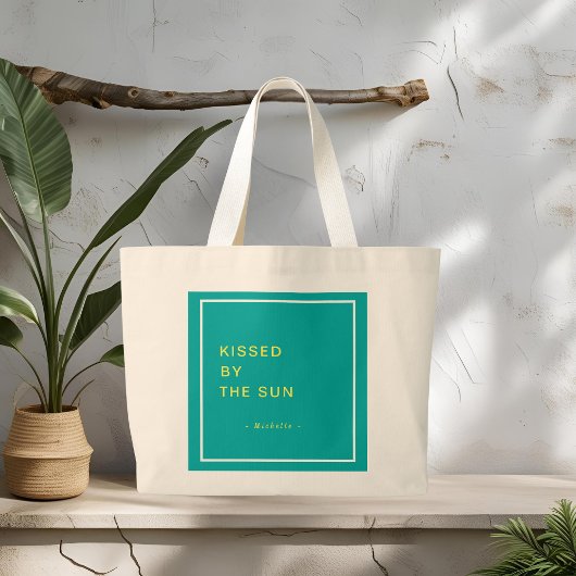 Minimalist Personalized Kissed by the Sun Tote Bag