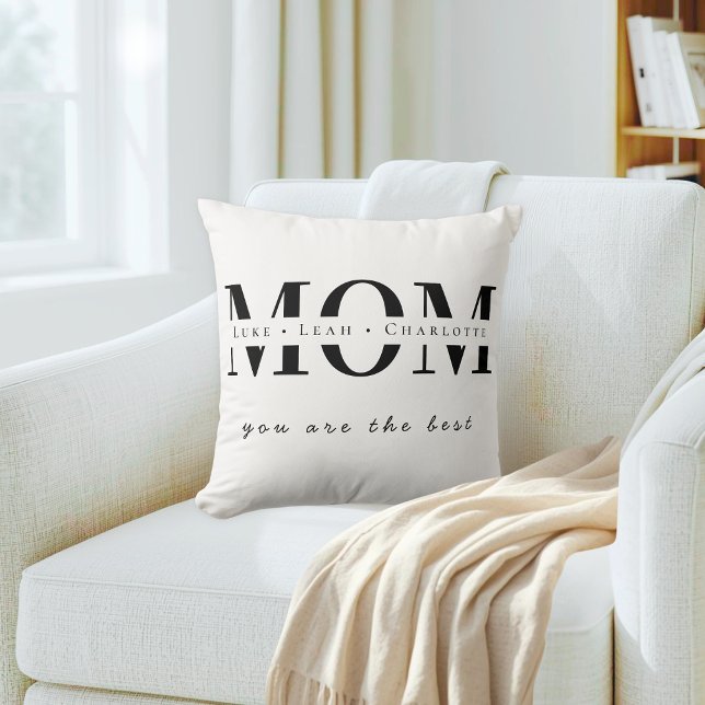 Minimalist Personalized Mom Name Pillow Kussen (Creator heeft geüpload)