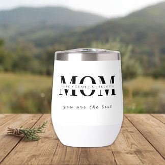 Minimalist Personalized Mom Name Wine Tumbler