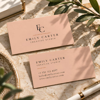Minimalist Personalized Monogram Modern Visitekaartje
