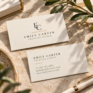 Minimalist Personalized Monogram Modern Visitekaartje