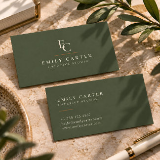 Minimalist Personalized Monogram Modern Visitekaartje